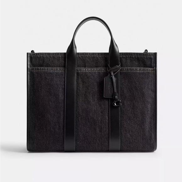 Coach Handbags - Coach Wesley Tote In Denim - Washed Black